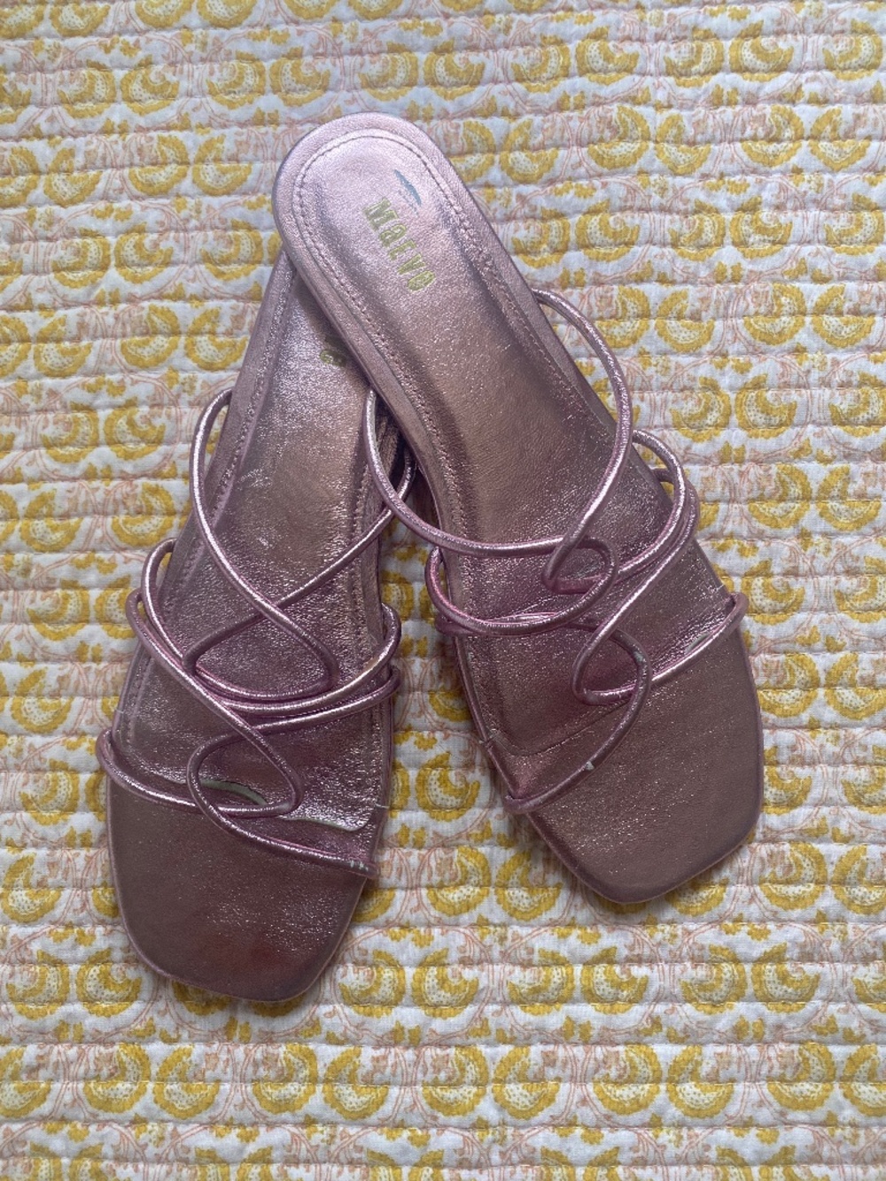 Anthropologie Maeve Metallic Sandals